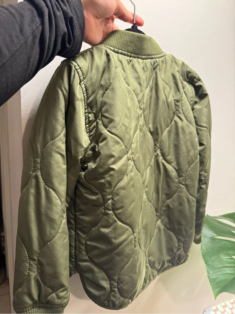Old Navy Olive Quilted Bomber Jacket for Kids